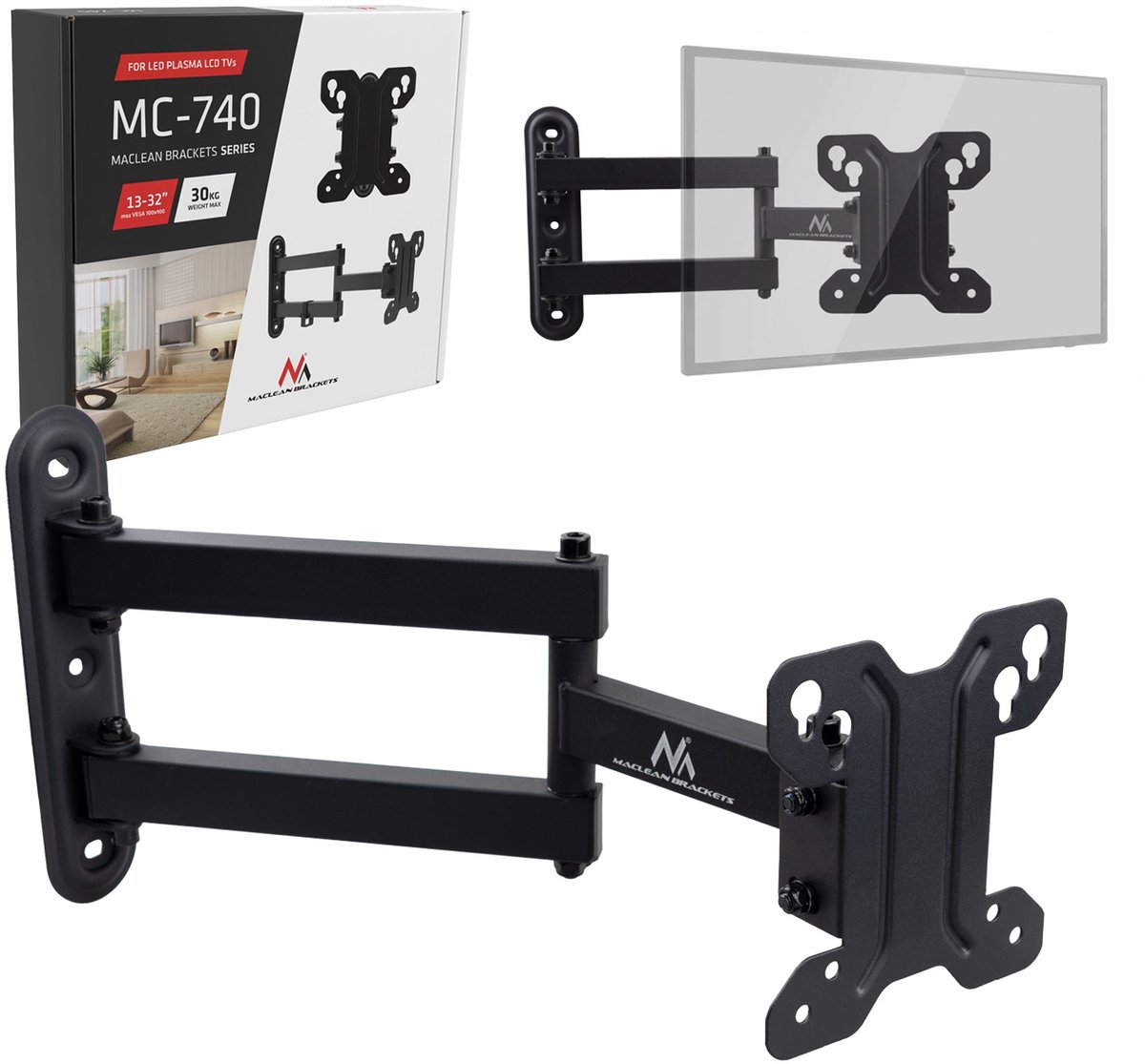 Maclean Brackets MC-740 - TV Muurbeugel 13-23" LCD LED TV 30 kg