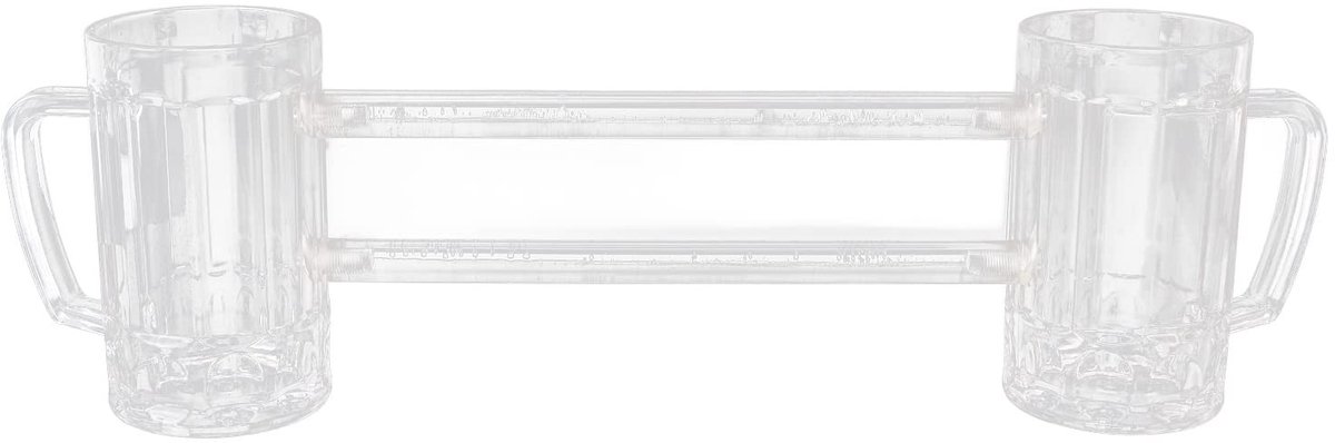 SOUQONE- Biermok 430 ml - Dubbele Samengevoegde Bierglas - Acryl - Handvat - Geschikt voor Koude Dranken - Lichtgewicht