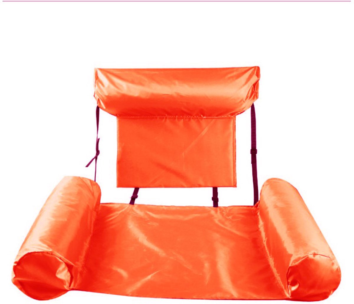 Waterhangmat - Oranje drijvende loungestoel - Volwassen formaat, stevig en duurzaam, ideaal voor zomerfeesten, stranden, meren en andere wateractiviteiten - Waterspeelgoed - Waterhangmat