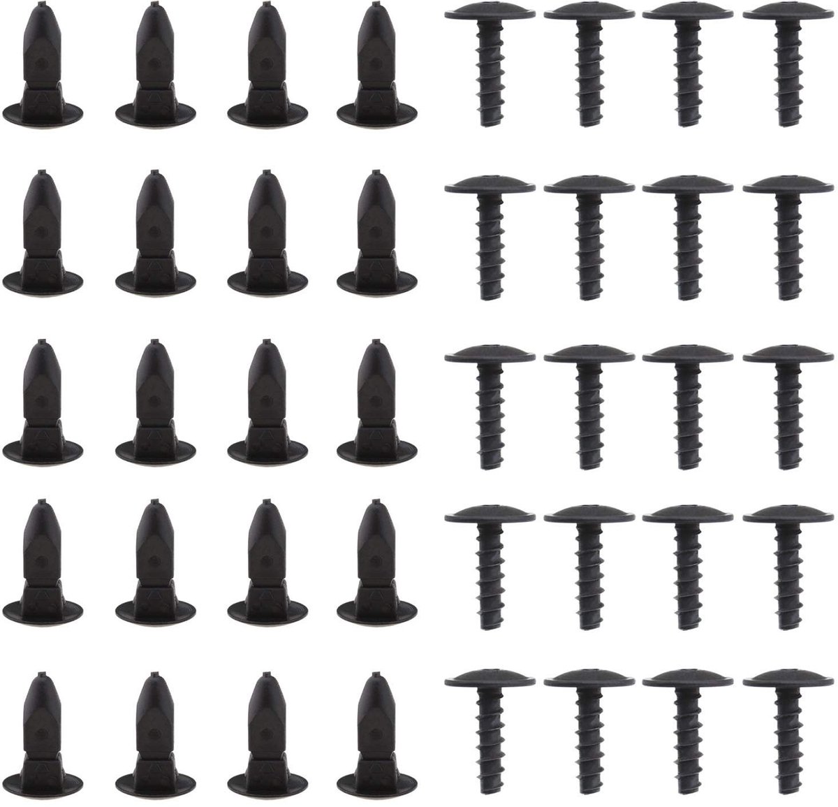 SMOAKEZ- Bevestigingsmiddel 20x - T25 Torx-kopschroeven - Doorvoertules - Metaal/Kunststof - Voor Wielboog Voeringen - Totale Lengte 18,8 mm - Schroeven