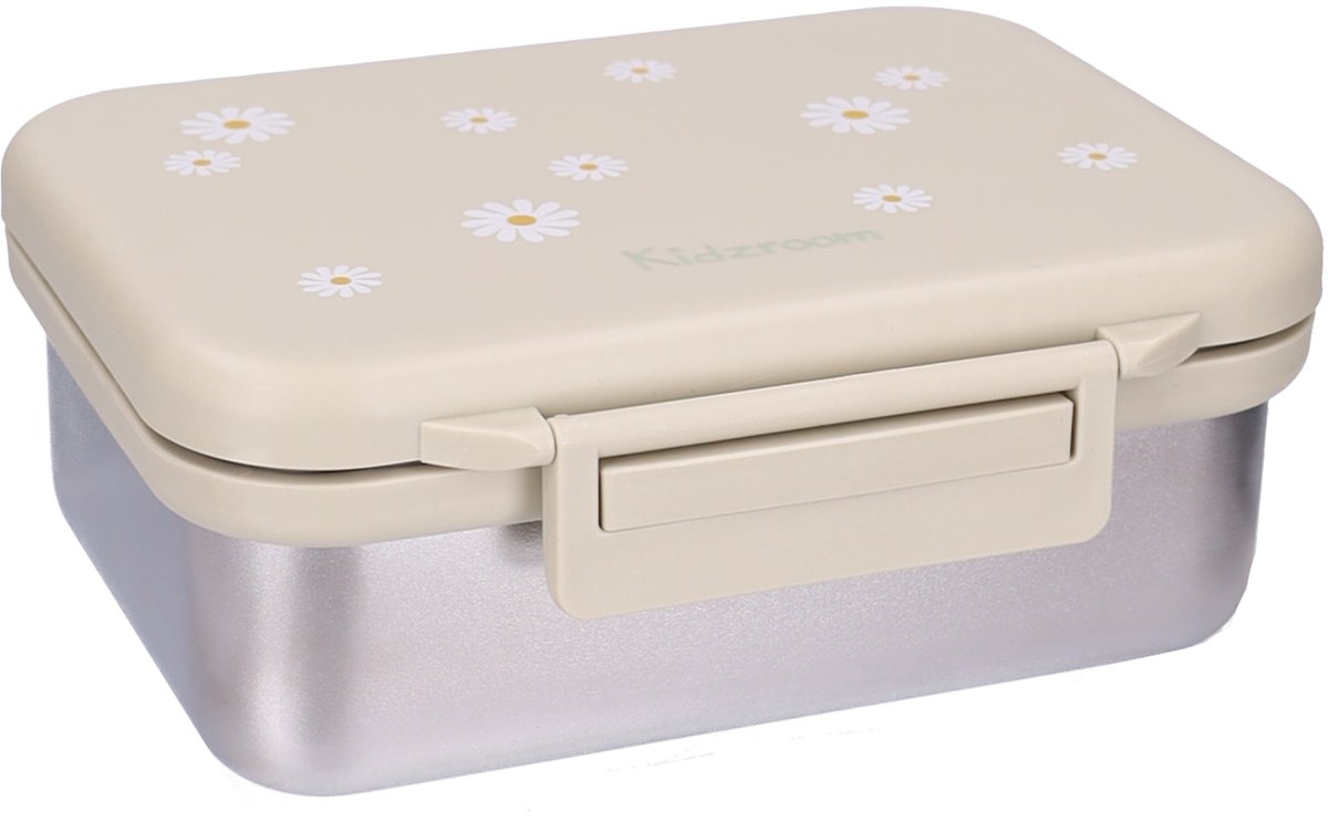 Kidzroom Nostalgia Broodtrommel - RVS lunchbox kinderen - Incl. divider - 1,8 liter - Groen