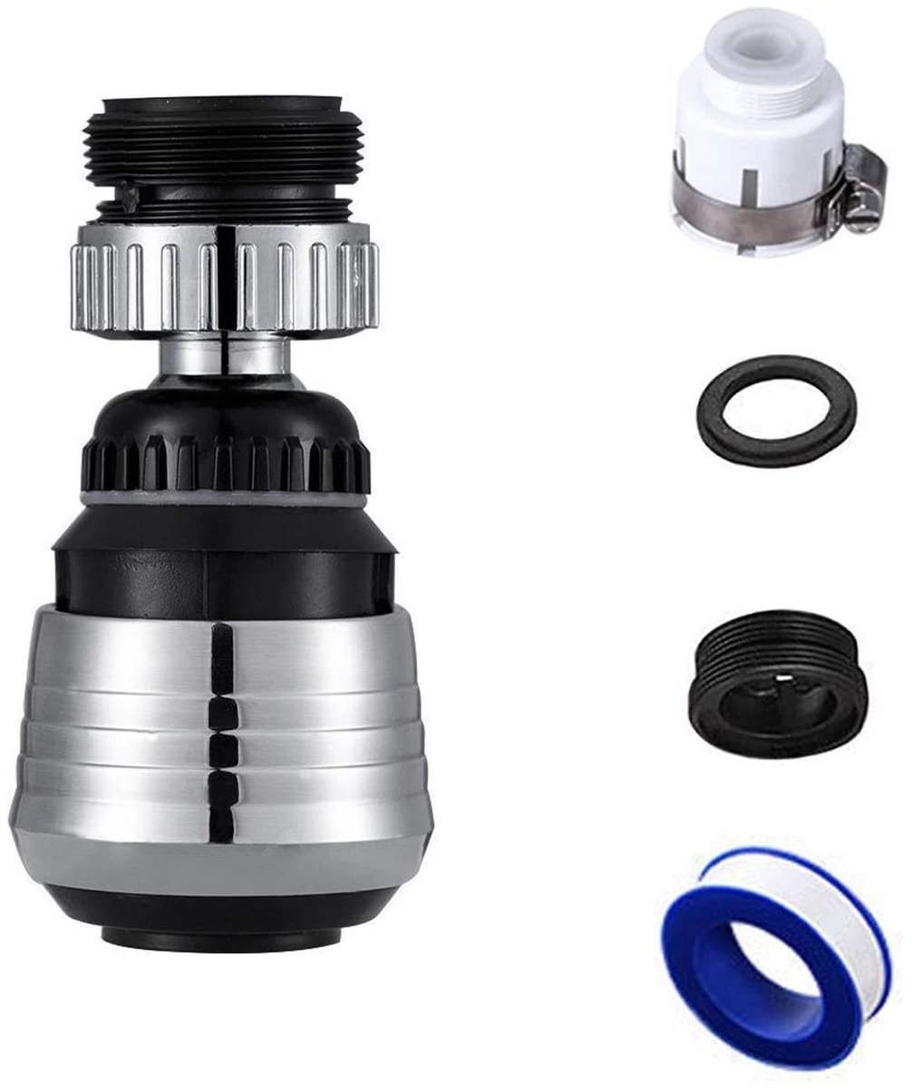 ZEYNOMAX- Kraanaansluiting 360° Draaiend - Waterbesparende Nozzle - Verstelbare Waterstroom - Keuken Mengkraan - Eenvoudige Installatie - Perfect voor Afwassen - Keukenmengkraan