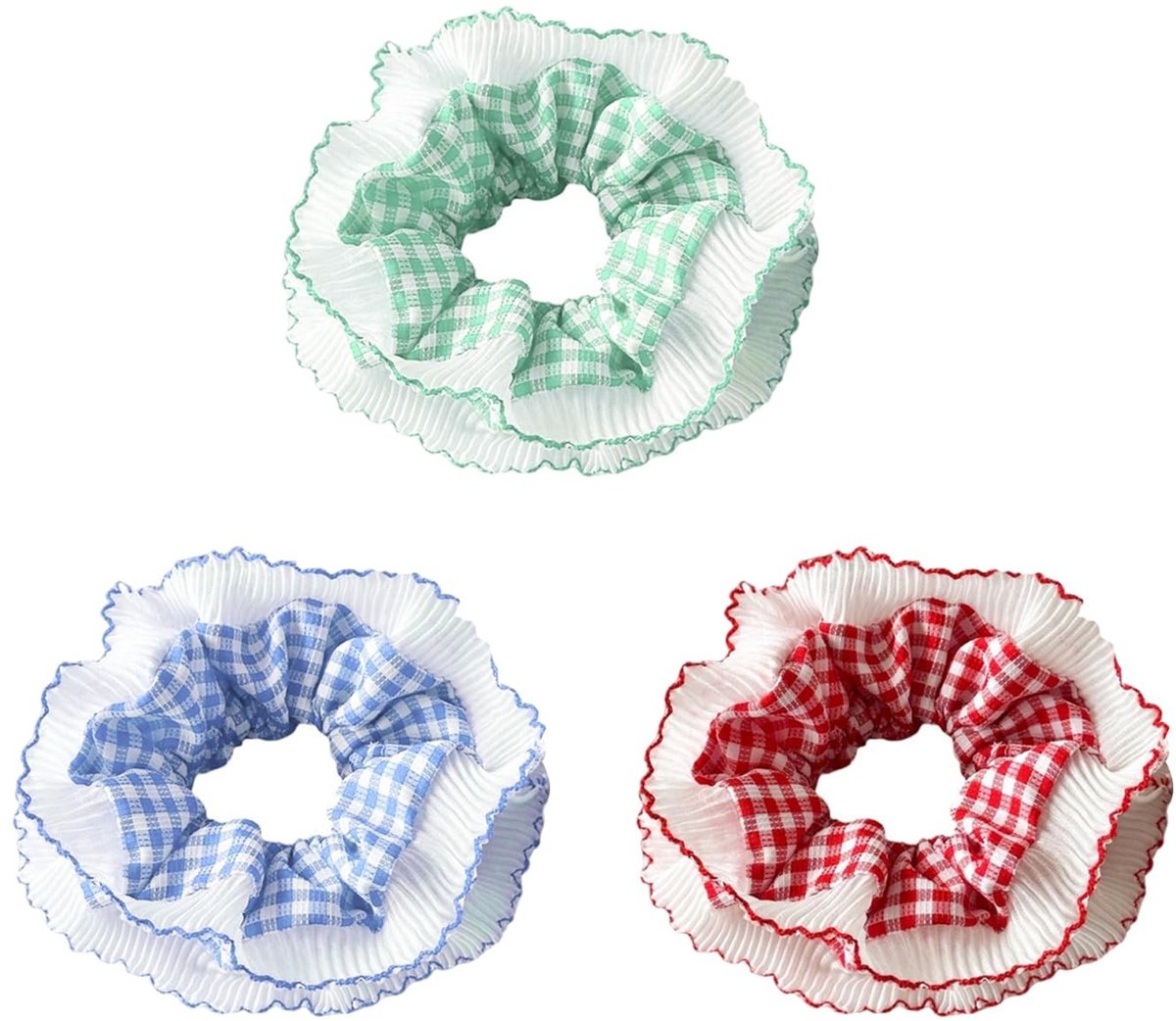 ZEYNOMAX- Haarelastiekjes 3 stuks - Schotse patroon - Modieuze haaraccessoires - Elastisch - Zacht materiaal - Comfortabel in gebruik