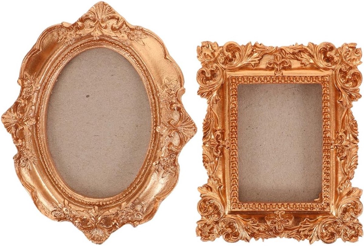 Set van 2 Magnetische Fotolijsten - Vintage Houten Mini Fotolijsten voor Koelkast - Decoratieve Displays voor Foto's, Notities en Herinneringen in Retro Stijl voor Thuis en Bruiloften