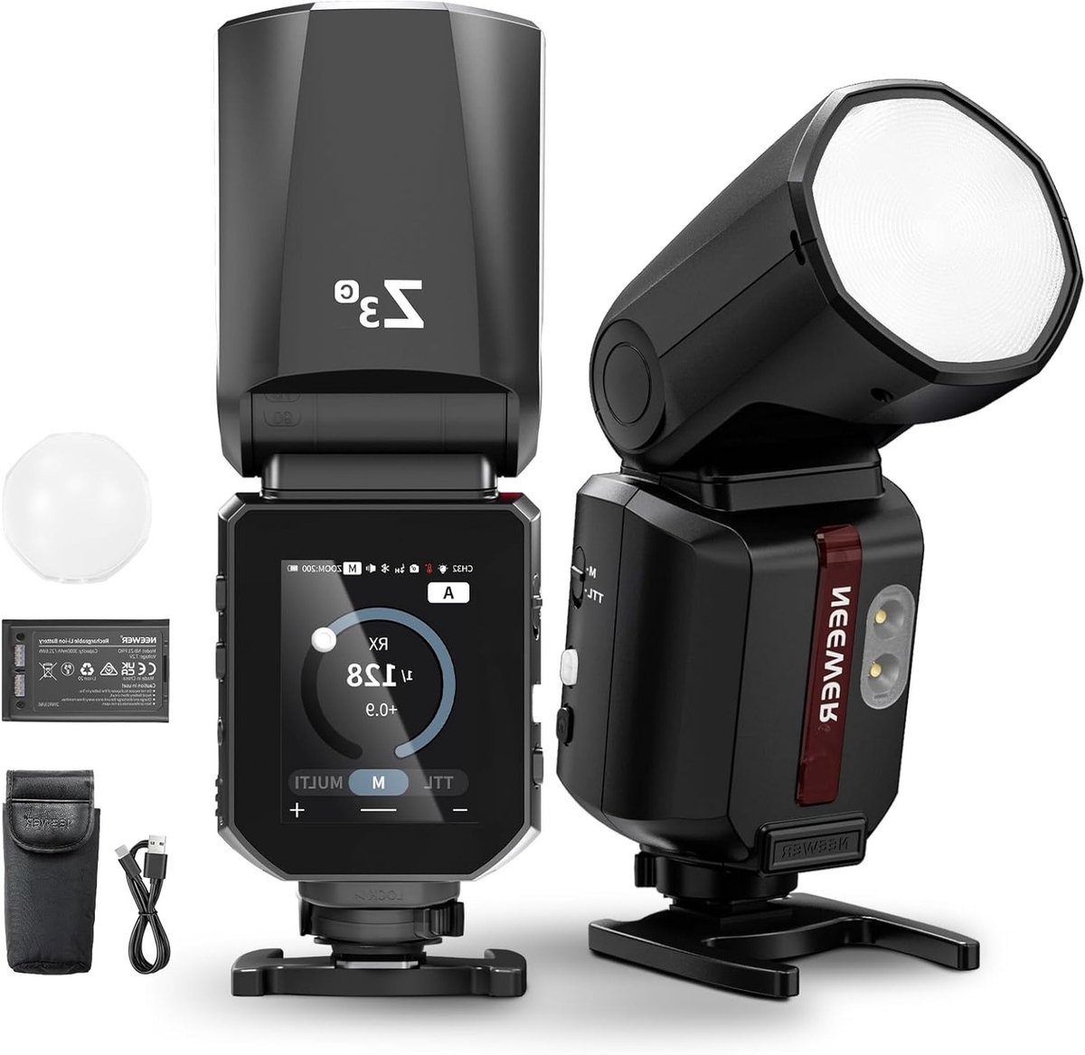 Professionele Speedlite TTL 2.4G 100Ws voor Canon - HSS 1/8000s, 3000mAh, 500 flitsen, studioverlichting en aanraakscherm