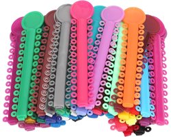 Kleurige orthodontische ligatuur elastieken – 40 stuks plastic dental ligatuur ringen voor beugels en tandcorrectie