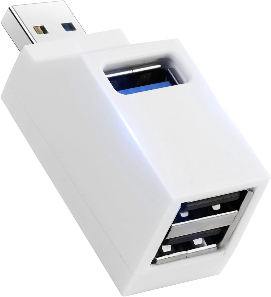 Mini USB 3.0 Hub met 3 Poorten (1x 3.0, 2x 2.0) - Compacte USB Splitter voor Laptop en PC