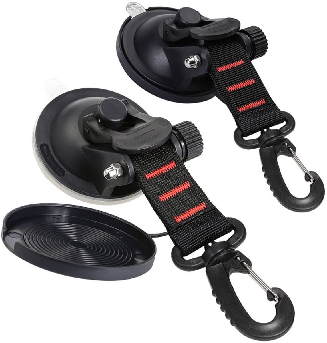 Dailygoods - Heavy Duty Zuignappen - Siliconen Power Tie Downs - Sterke Hechting - Buiten en Binnen Gebruik - Voor Auto en RVs - 2 Stuks