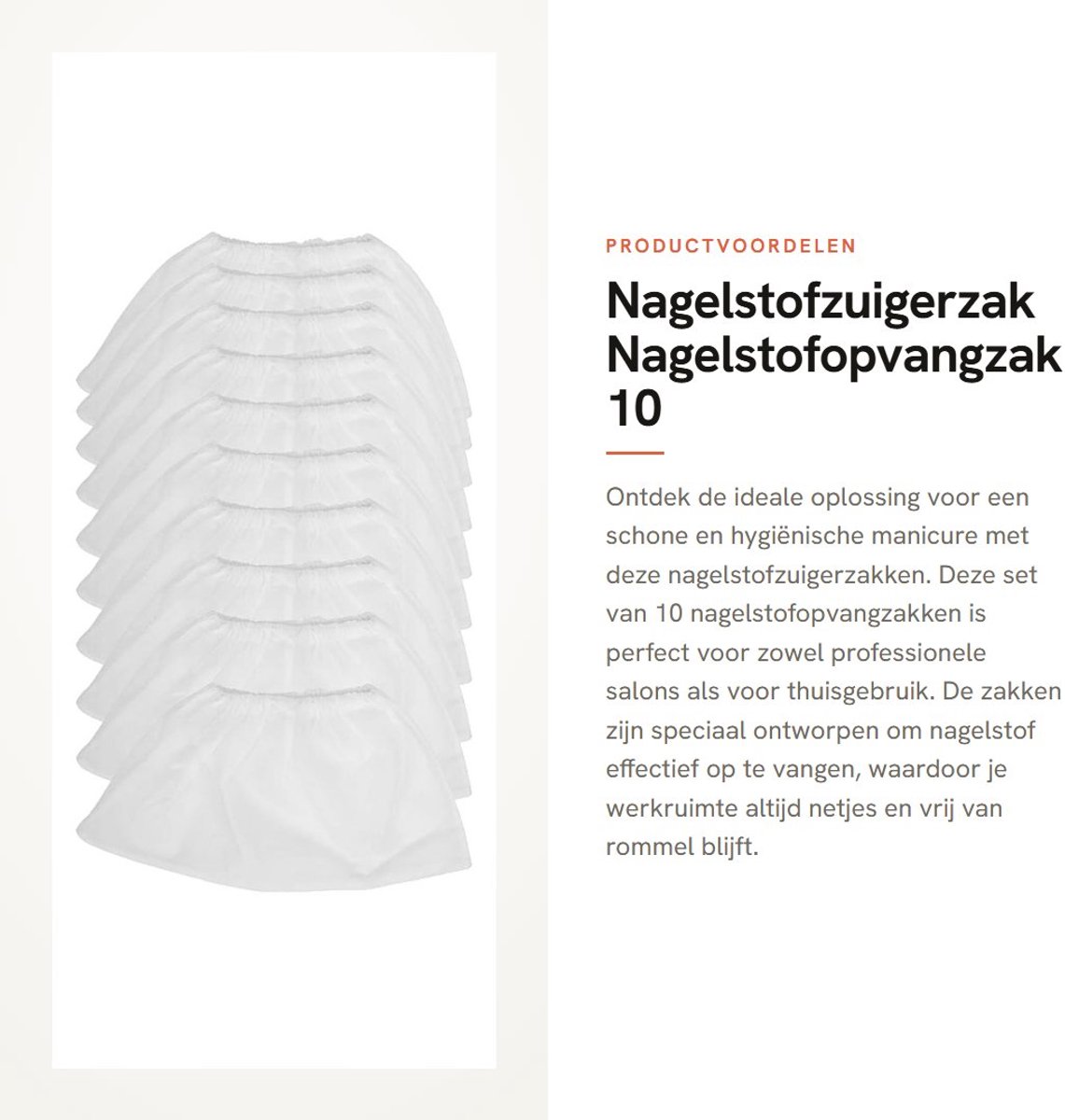 Dailygoods- Nagelstofzuigerzak 10 Stuks - Stofzak Schuurmachine - Stofzakloze Stofzuiger - Nagelstofopvangzak - Manicure - Salon