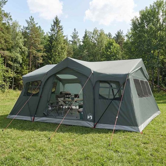 vidaXL - Familietent - Leger - Groen - 10-persoons - Polyester - en - Staal — afbeelding 3