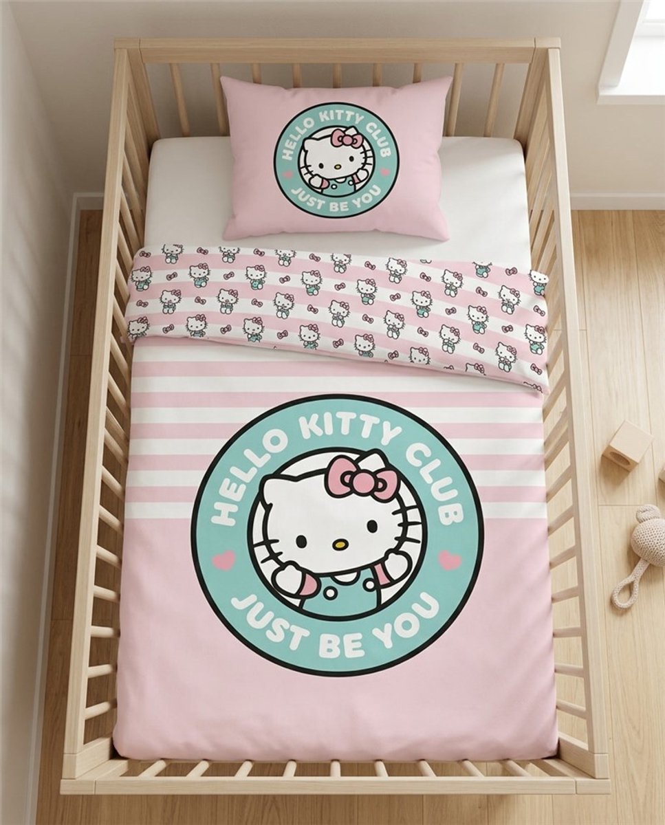 Hello Kitty BABY Dekbedovertrek - Just Be You - 100 x 140 + 40 x 60 cm - Katoen