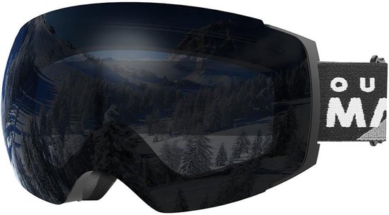 Skibril Pro - Snowboardbril Wintersport - Bescherming Tegen Weer - Verwisselbare Lens - 21 x 9.5 cm - Zwart