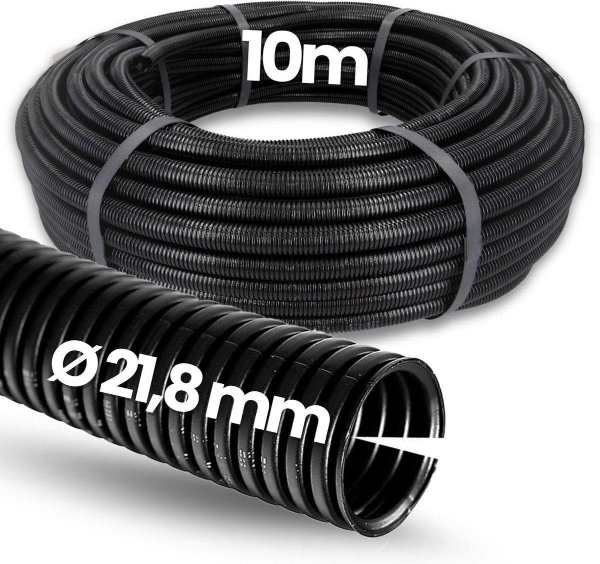 Gegolfde Buis - Lege Slang - Kabel Beschermen - UV Bestendig - 10 Meter - Zwart