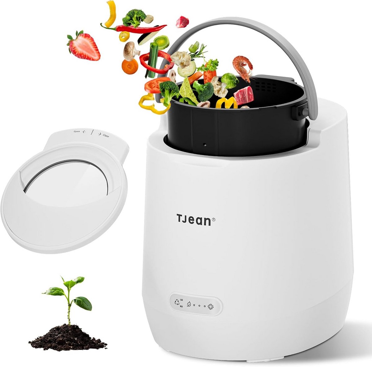 Elektrische Compostbak - Keukencomposter - Afval Verminderen - Geurvrij en Snel - 4 Liter - Wit