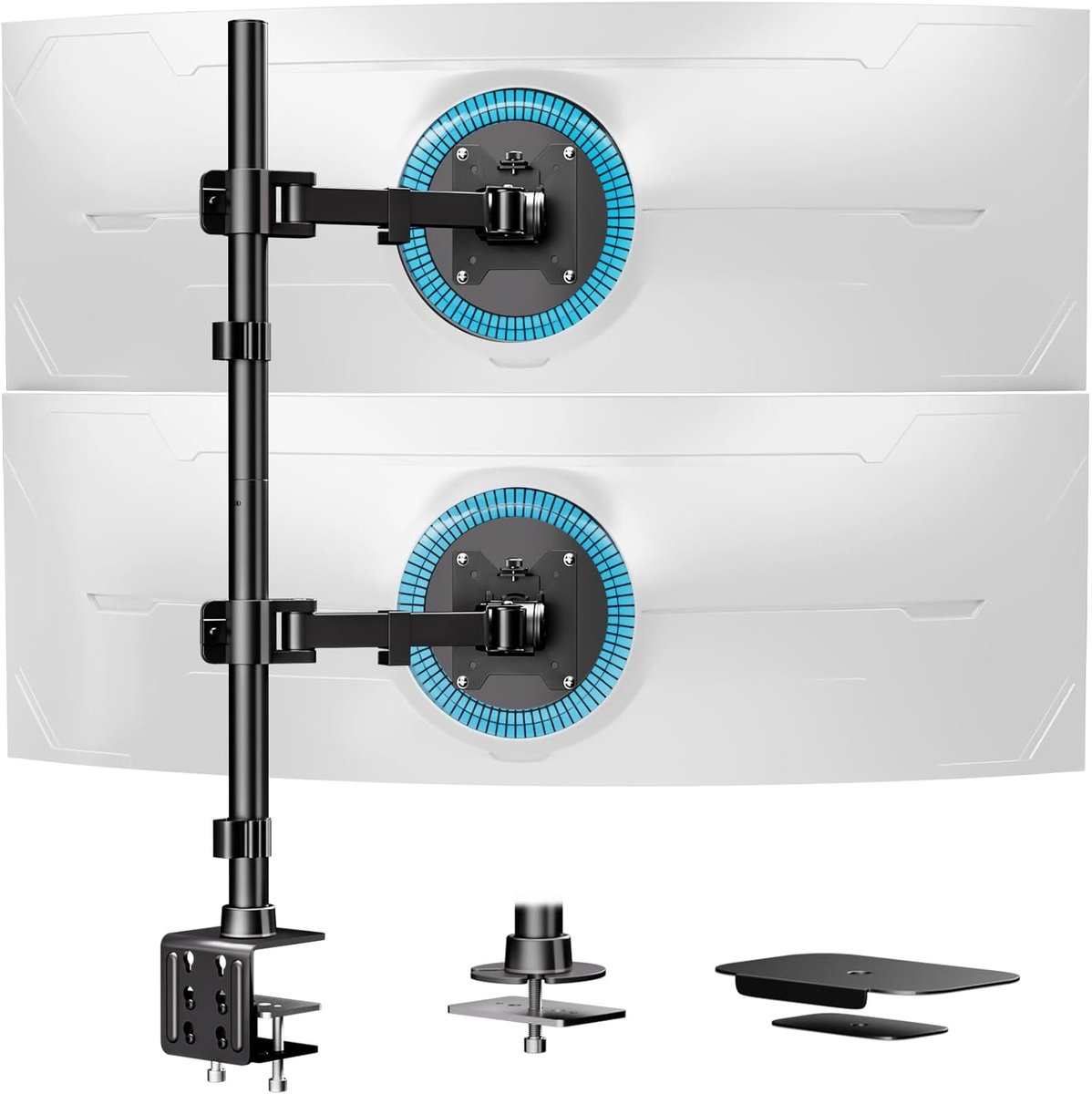 Dubbele Monitorarm - Bureaubevestiging Scherm - Ergonomisch Werken - Volledig Scharnierend - 17-49 inch - Zwart
