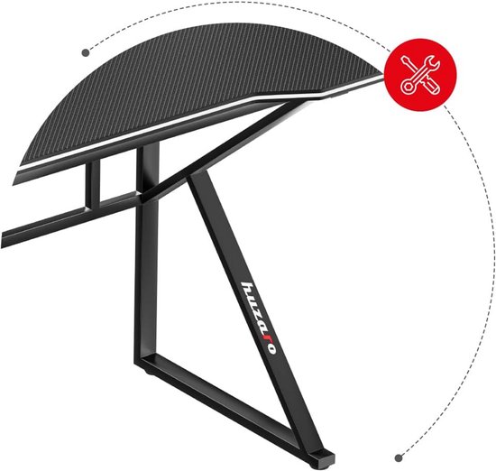 Gaming Bureau - Werkplek Bureau - Productief Werken - Dubbele Kabeldoorvoer - 120x60 cm - Zwart — afbeelding 5