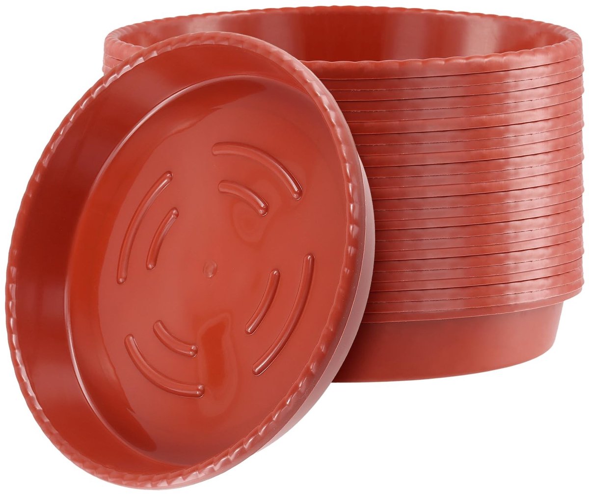 Dailygoods- Plantenpot 25 cm - Ronde Plastic Plantenbakken - Waterdruppelbak - Lekbak voor Binnen/Buiten - 25 Stuks - Sterk en Duurzaam - Bloempot