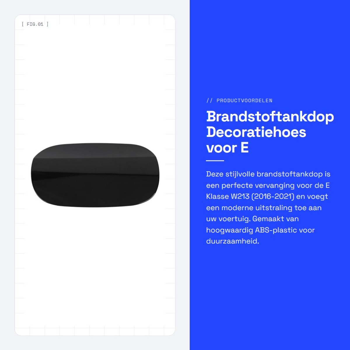 Dailygoods- Brandstoftankdop Stijlvol Ontwerp - Vervangende Tankdop - E Klasse W213 2016-2021 - Premium ABS-Plastic - Krasbestendig - Eenvoudige Installatie