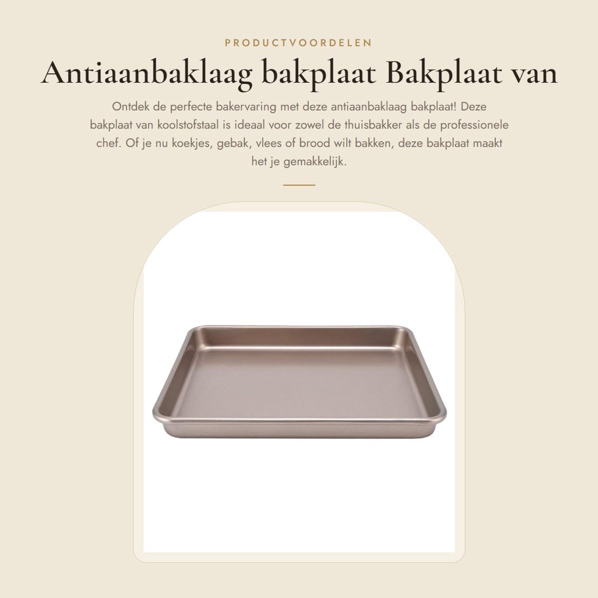 Dailygoods- Bakplaat Antiaanbaklaag - Bakvorm Koolstofstaal 32x26x3 cm - Ovenplaat - Bakvormen - Duurzaam - Gelijkmatige Warmte