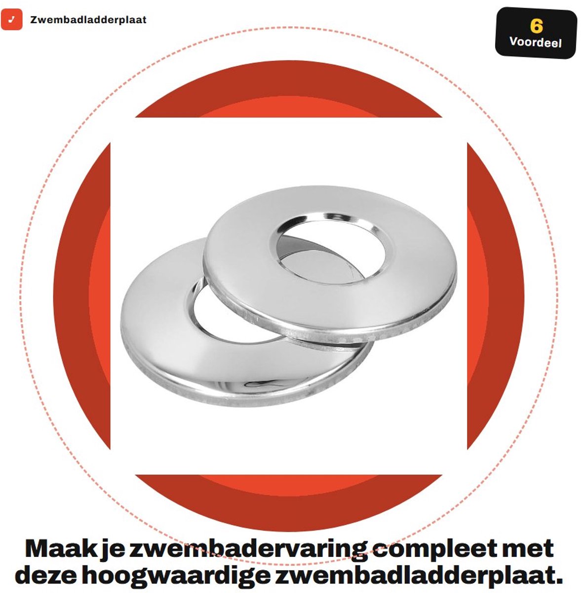 Dailygoods - Zwembadladderplaat - Roestvrijstalen Afdekplaat - Hoogwaardige kwaliteit - 11,6 x 10,3 x 2,7 cm - Duurzaam en slijtvast - Geschikt voor z...