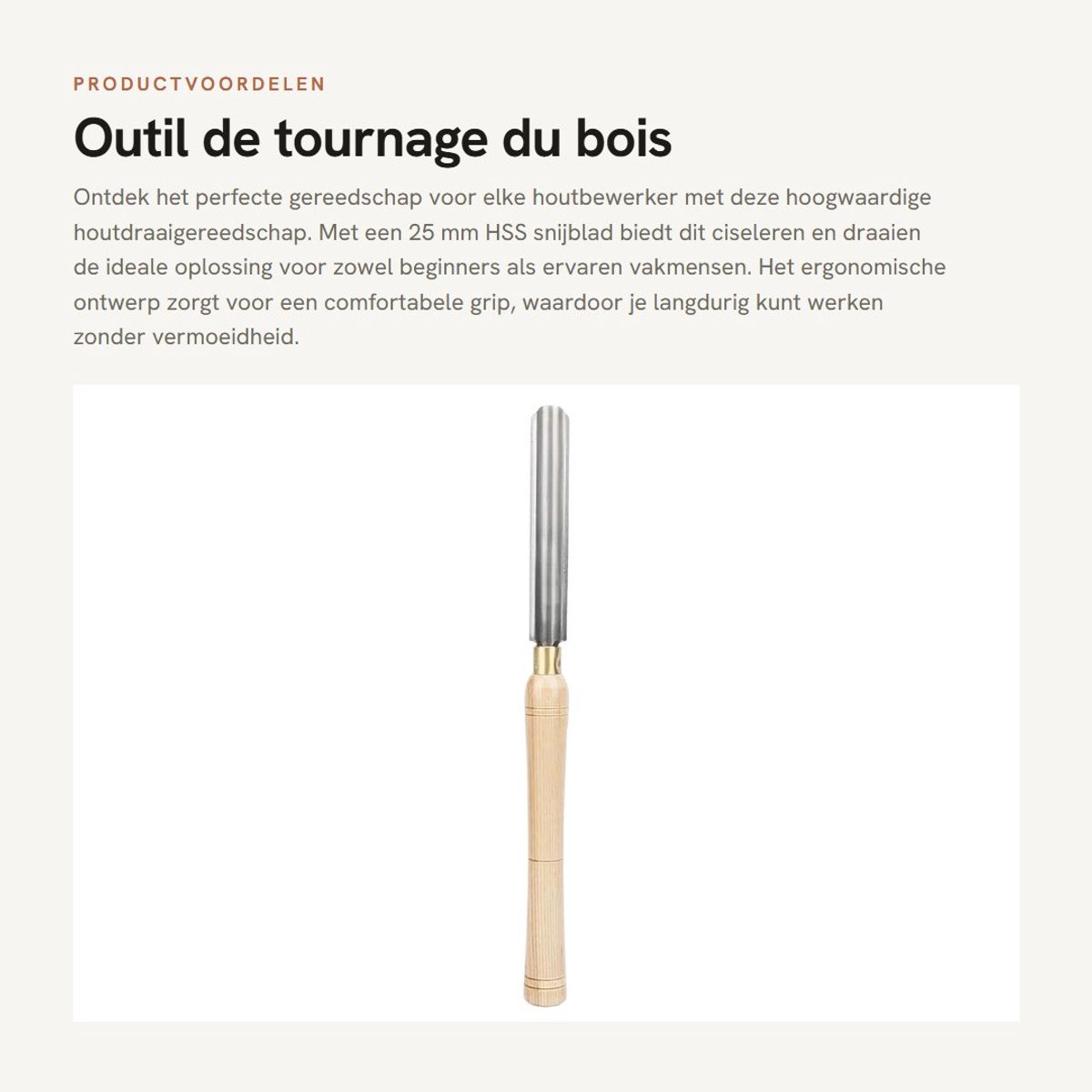 Dailygoods- Houtdraaigereedschap 25 mm HSS - Ergonomisch Ontwerp - Hoogwaardige Materialen - Comfortabel Handvat - Langdurig Gebruik - Glad Oppervlak - Houtdraaier