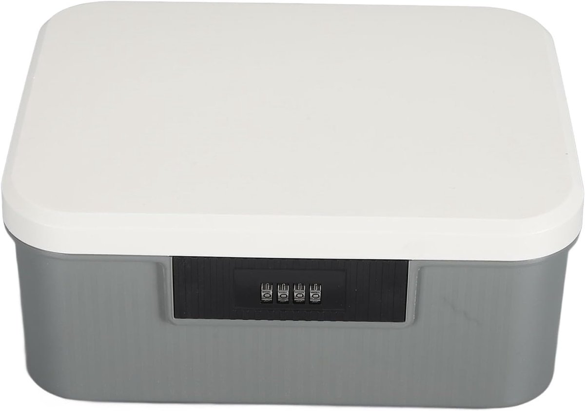 Combinatielock Box - Opbergbox met slot - Veilige opslag - Dubbele laag - 9 Liter capaciteit - Grijs