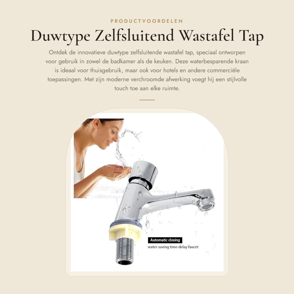 Dailygoods- Wastafelkraan Waterbesparend - Zelfsluitend - Eenvoudig