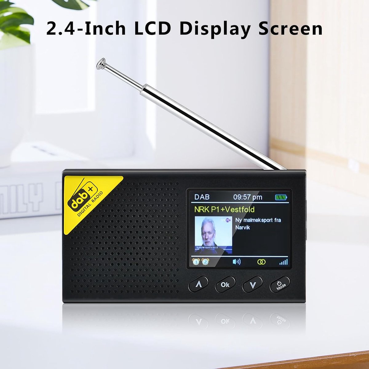 Draagbare Radio - Klokradio DAB+ - Muziek Luisteren - Bluetooth Connectiviteit - 7-10 Uur Batterij - Zwart