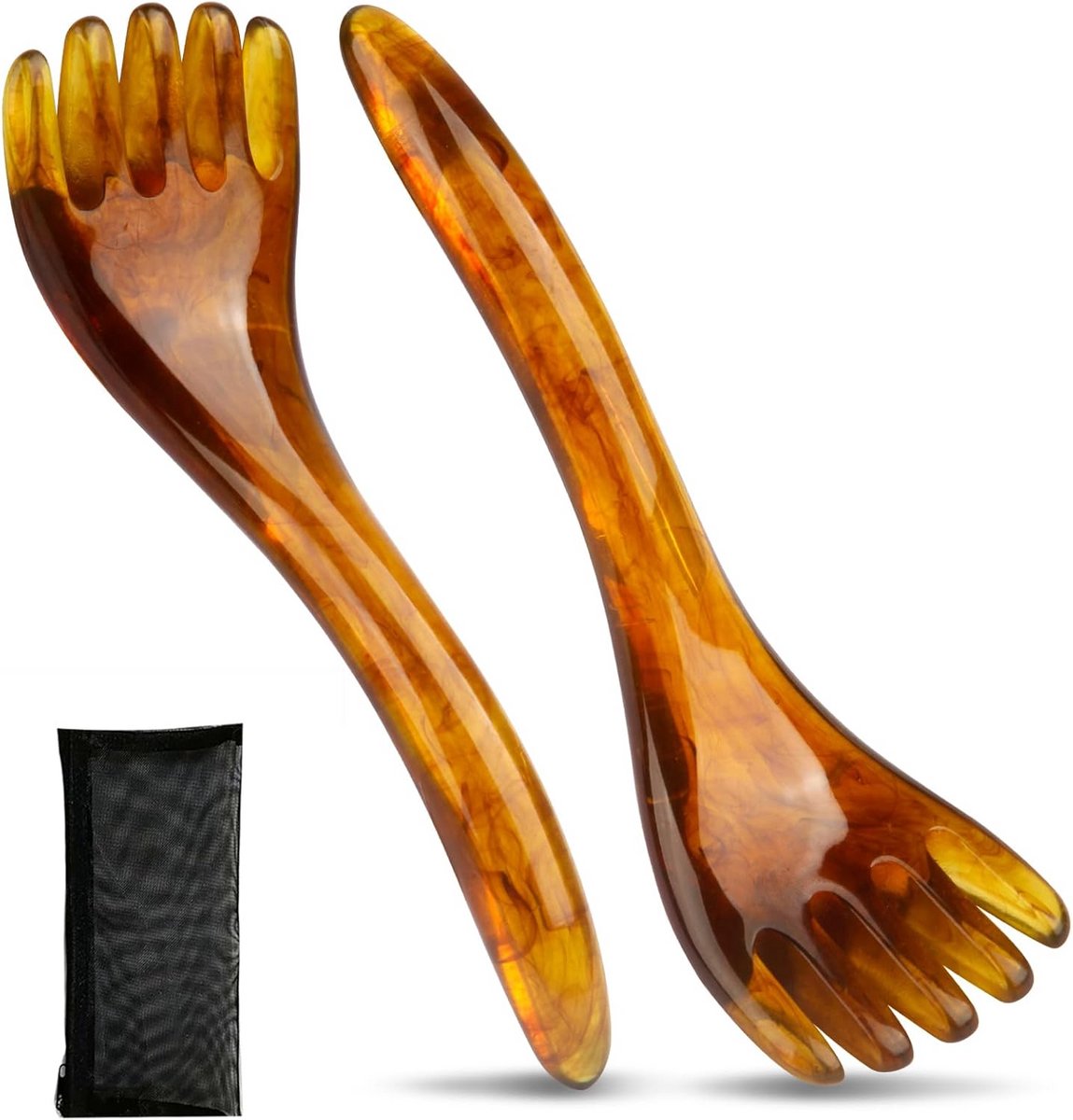 Hoofdmassage Set - Hoofd Kriebelaar - Ontspanning Thuis - Set van Twee - 2 Stuks - Amber