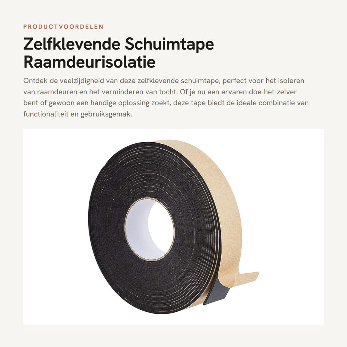 Dailygoods - Zelfklevende Schuimtape - Raamdeurisolatie - Koudsnijdend - 10 m x 35 mm - Zwart - Eenvoudig te gebruiken - Geschikt voor elektrische kasten