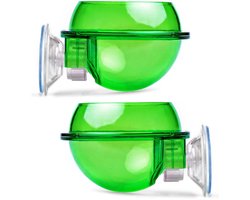 Dailygoods - Zuignap Reptiel Feeder - Anti-Escape Voedsel Kom - Transparant Design - Voor Schildpad, Gecko en Slangen - 2 Stuks - Geschikt voor Reptielen
