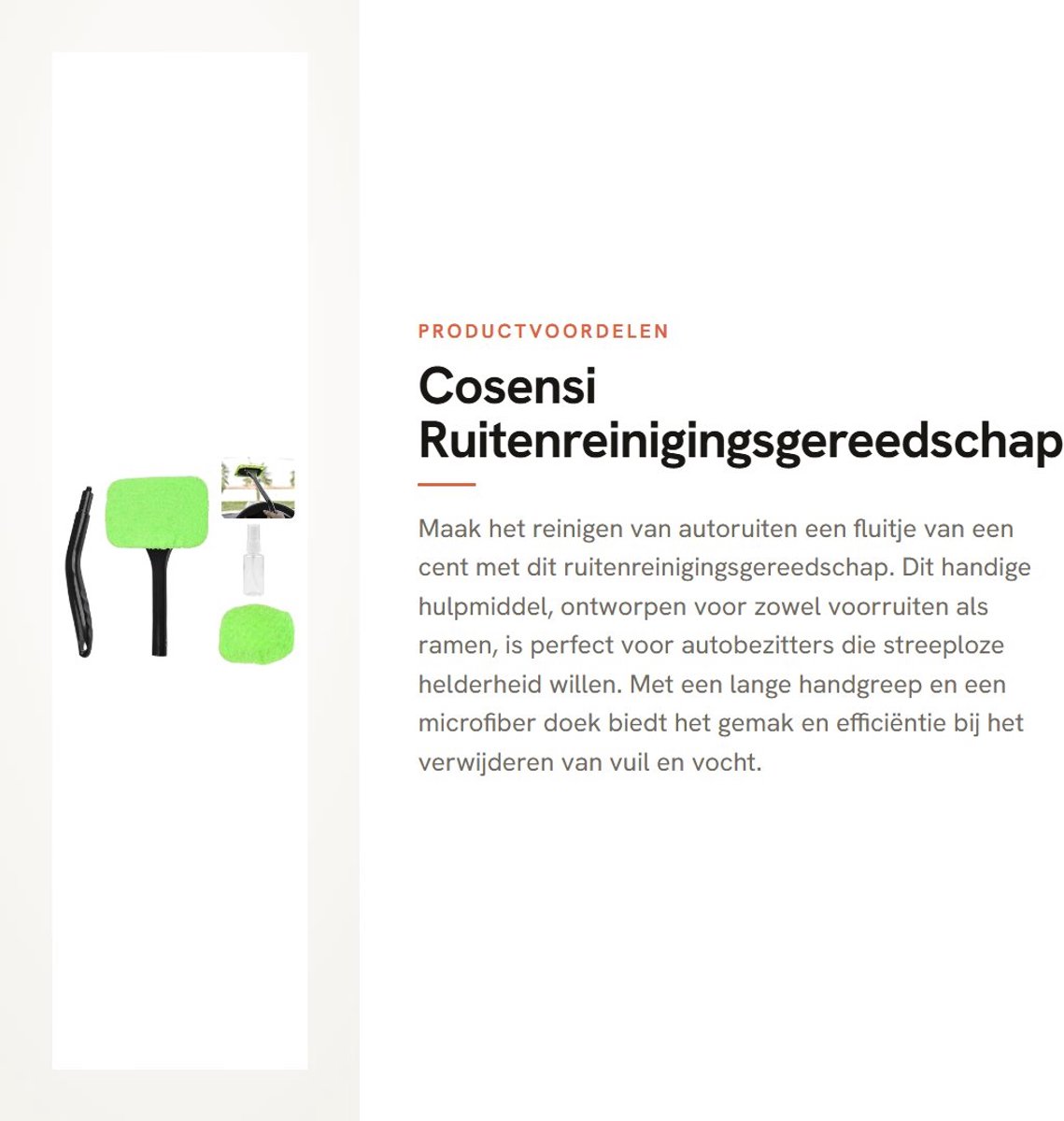 Dailygoods- Ruitenreinigingsgereedschap met Lange Handgreep - Microfiber Doek - Voorruitreiniger - Auto Raamreiniger - Herbruikbare Pads - Universele Reinigingsset - Auto Ruitenreiniger