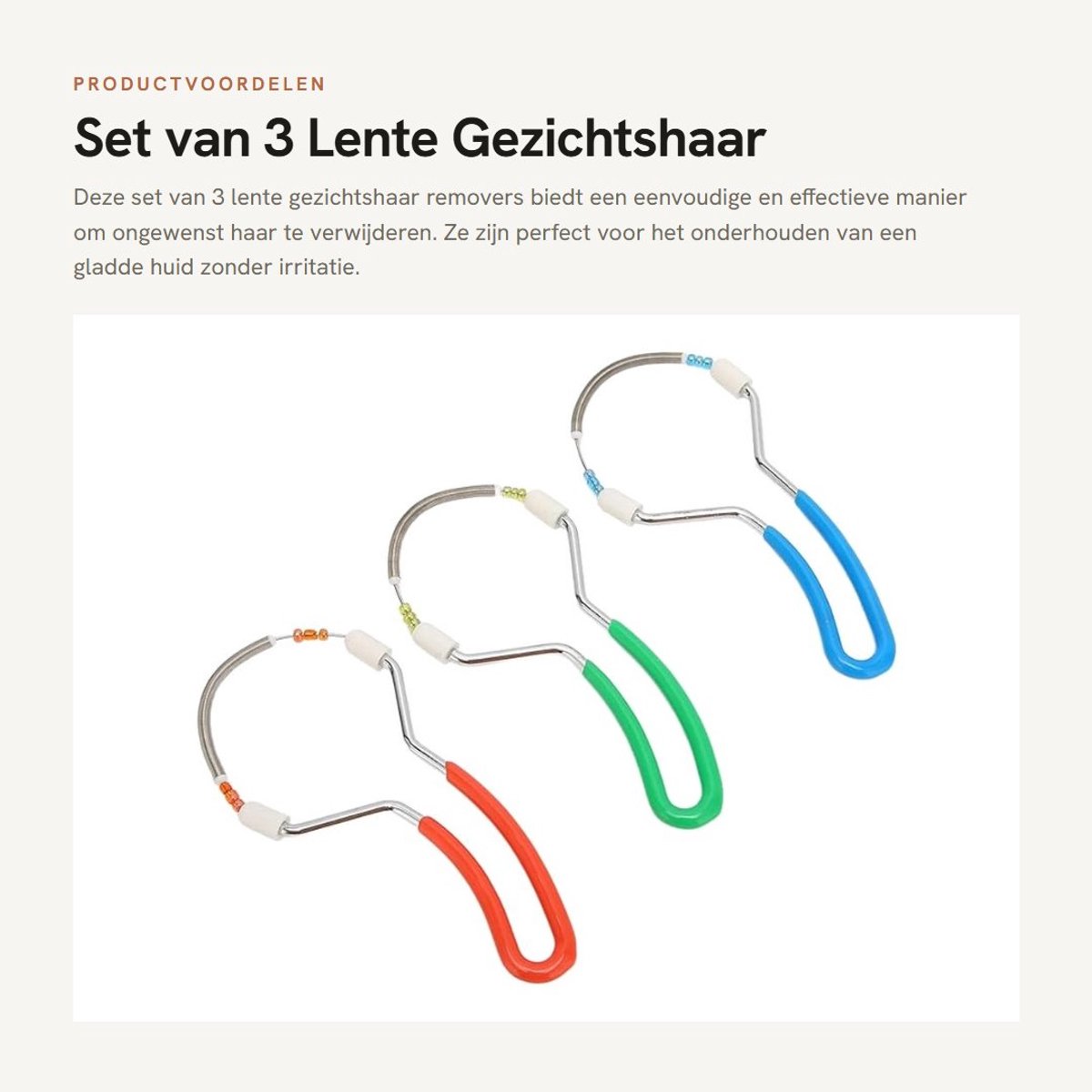 Dailygoods - Set van 3 Lente Gezichtshaar Removers voor Effectieve Ontharing