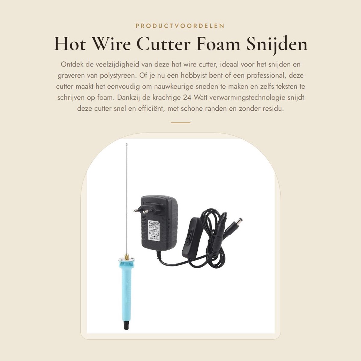 Dailygoods - Hot Wire Cutter - Foam Snijden - Perfecte Afwerking - 20cm - Polystyreen Snijpen - Ideaal voor Hobbyisten en DIY-projecten - Translucent