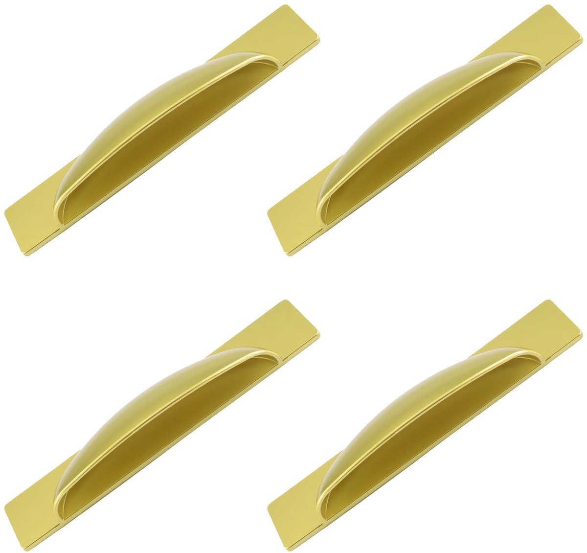 Dailygoods- Handgrepen Zelfklevend - Lange Handvatten - 4 stuks - Goud Kunststof - 134 x 24 mm - Voor Keukenkast/Schuifkast Deur - Deurgrepen