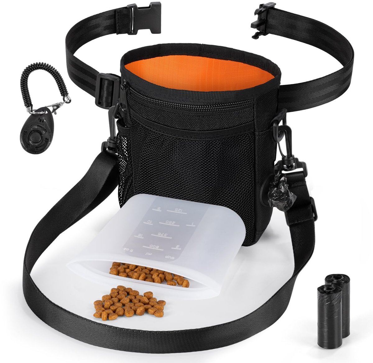 Dailygoods- Snackzak Waterdicht - Snackzak Hond - Dog Training - Verstelbare Draagriem - 4 Stuks - 18 x 17 x 6 cm - Hondensnackzak