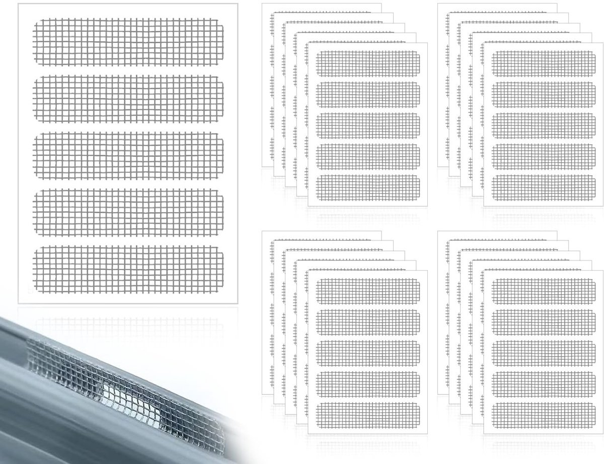 Dailygoods- Vliegengaas 100-delig - Zelfklevend Vliegengaas - Reparatieset - Robuust - Voor Vensterdeur - Hoge Kwaliteit - Raamgaas
