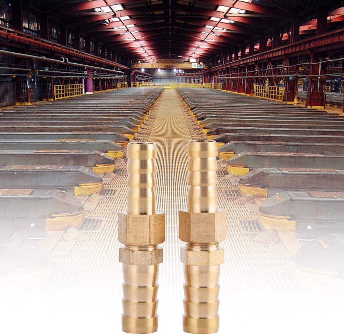 Dailygoods - Messing Barb Reducer - Verbindingsstukken voor Slangen - 8mm-12mm - Koppelingen - Duurzaam Materiaal - Geschikt voor Tuin en Waterleiding