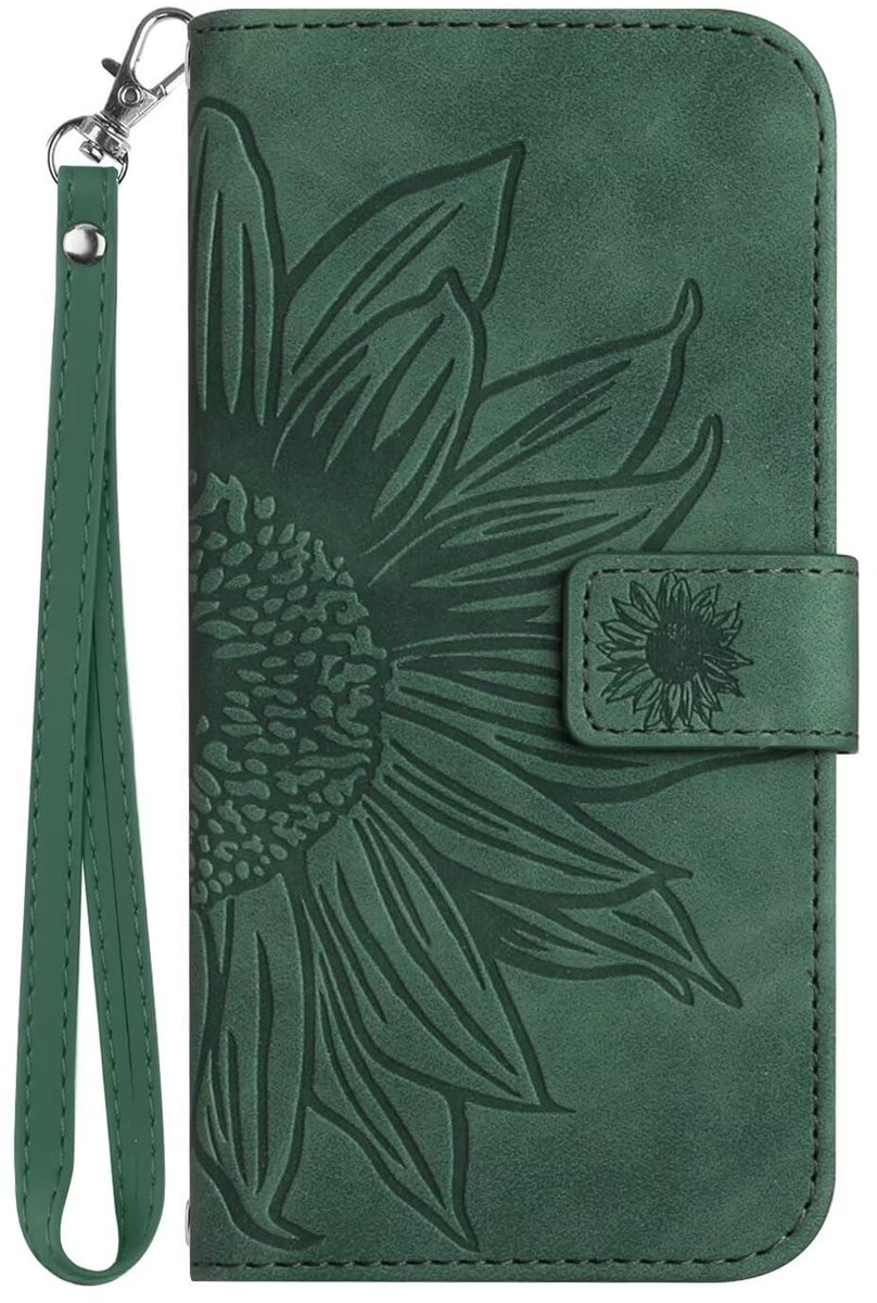 Dailygoods- Beschermhoes Elegant - PU-leer - Retro zonnebloemenprint - Schokbestendig - Magneetsluiting - Multi-hoekstandaard - Perfecte pasvorm voor Vivo V50 Lite 5G/4G - Telefoonhoes