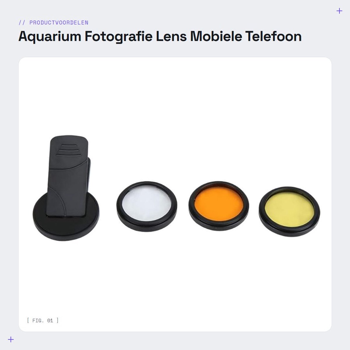 Dailygoods- Aquarium Fotografie Lens - 3 Stuks - Macro Lens - Onderwater Fotografie - ABS Materiaal - Filter Bevestiging - Onderwaterlens