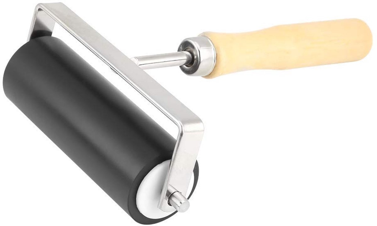 Dailygoods - Hard Rubber Brayer Roller - Verf Roller - Professionele schildertool - 10 cm - Inktroller - Perfect voor creatieve projecten - Geschikt v...