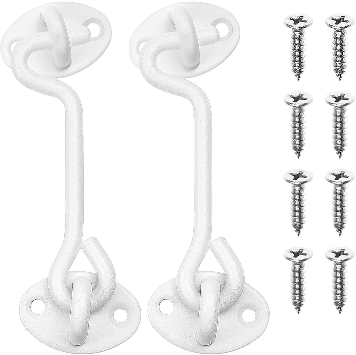 Dailygoods- Deurslot - 2 Deurhaksloten - Roestvrij Staal - Draaibare Raamdeurhaken - Veilig en Betrouwbaar - 10 cm