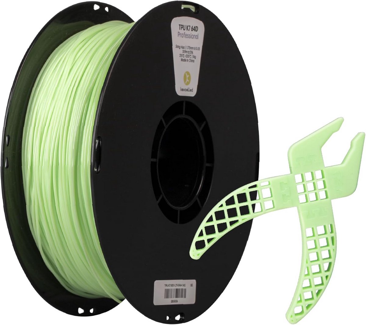 Flexibel 3D Filament - TPU Materiaal - Modelbouw Maken - Hogere Hardheid - 1KG Spoel - Songhua Groen