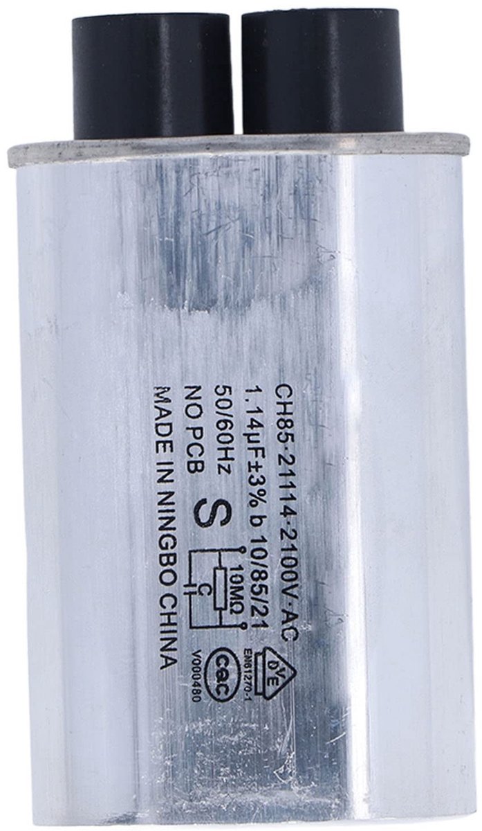 Dailygoods- Magnetroncondensator 1.14UF - 2100V Hoogspanning - Aluminium Behuizing - 9.5 cm Lengte - 4.8mm Kleine Invoeren - Universeel Model - Capacitor