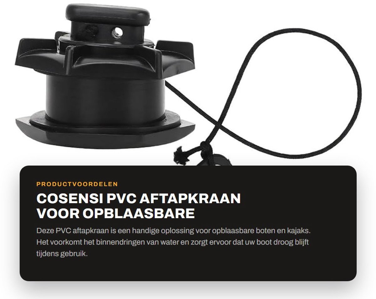 Dailygoods- Aftapkraan Waterdicht - Kajak-afvoerventiel - PVC Spuigat Plug - Opblaasbare Boot - Lichtgewicht - Stevig en Duurzaam