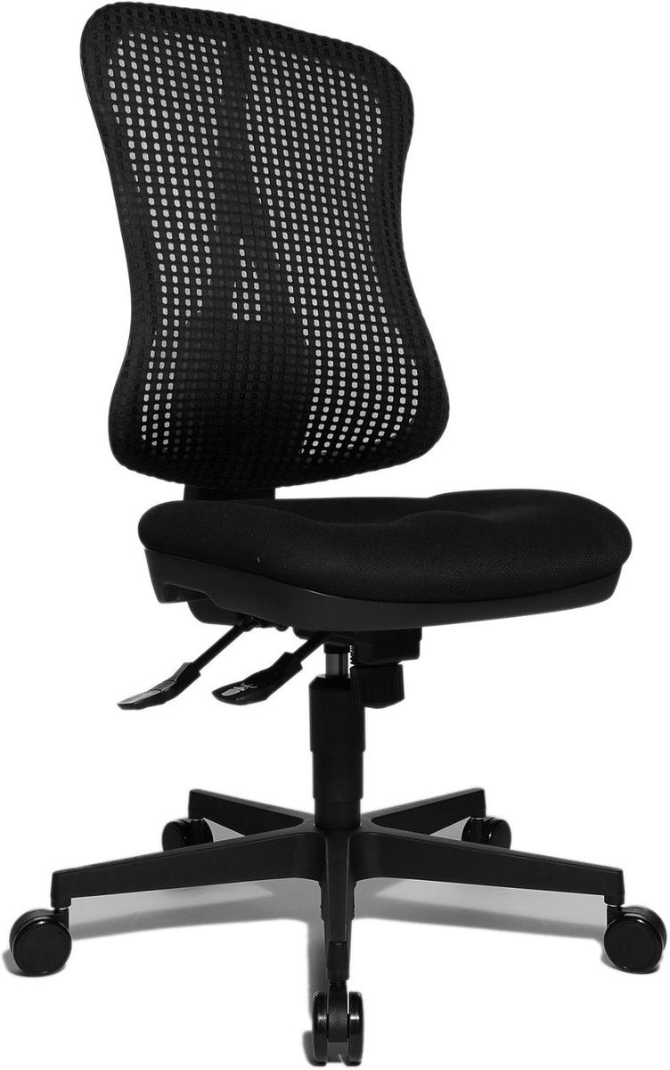 Bureaustoel - Ergonomische stoel - Comfortabel werken - Puntsynchrone mechanisme - 70 x 47 x 113 cm - Zwart