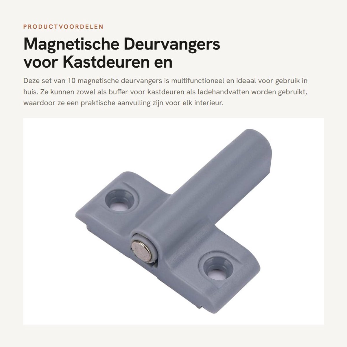 Dailygoods- Deurvangers Magnetisch - 10 Stuks - Multifunctioneel