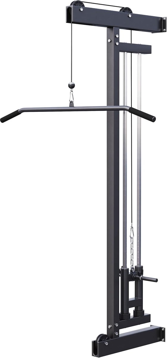 Lat Pulley Station - Wandmontage Krachtstation - Kracht Training - Inclusief Kabel Lange Stang