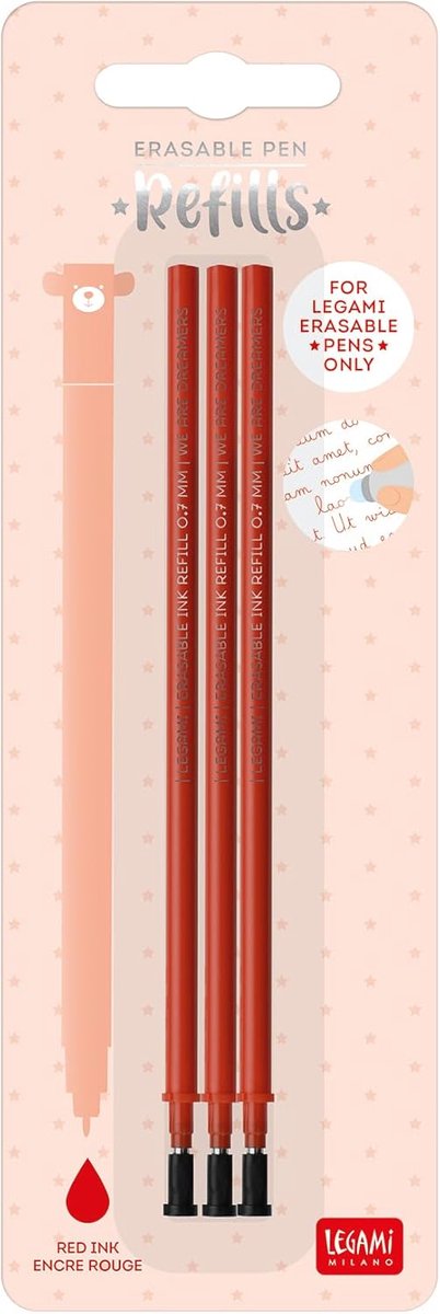 Uitwisbare Gelpennen - Thermogevoelige Pennen - Fouten Corrigeren - Warmtegevoelige Inkt - Set van 3 - Rood