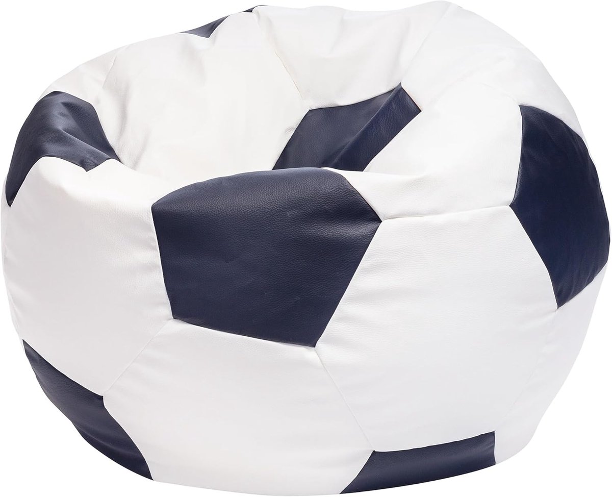 Zitzak Stoel - Zitpoef Fauteuil - Ontspannen Zitten - Dubbel Gestikt - 90 x 55 cm - Blauw